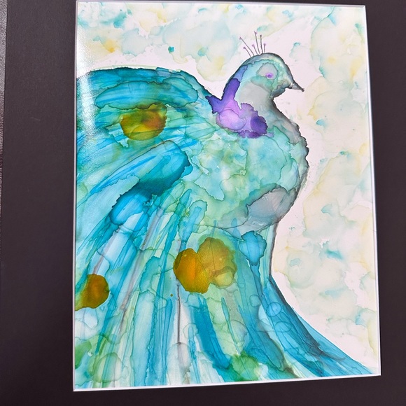 Hand crafted colorful abstract peacock one of a kind wall décor art - Picture 8 of 10